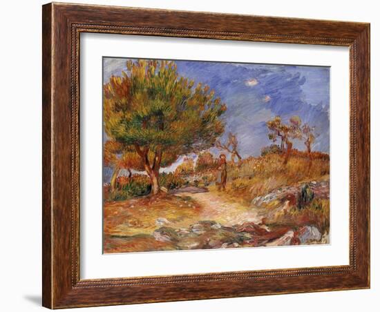 Girl on a Path; Jeune Fille Sur Le Sentier, C.1882-83-Pierre-Auguste Renoir-Framed Giclee Print