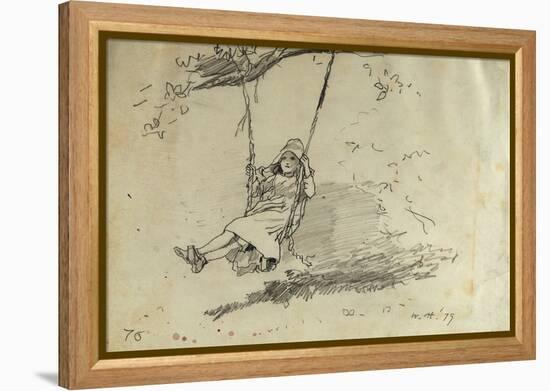Girl on a Swing, 1879-Winslow Homer-Framed Premier Image Canvas