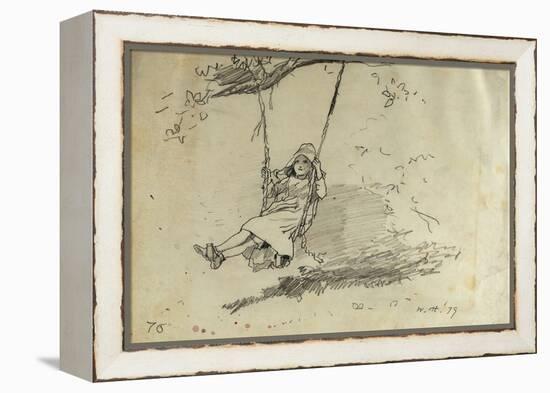 Girl on a Swing, 1879-Winslow Homer-Framed Premier Image Canvas