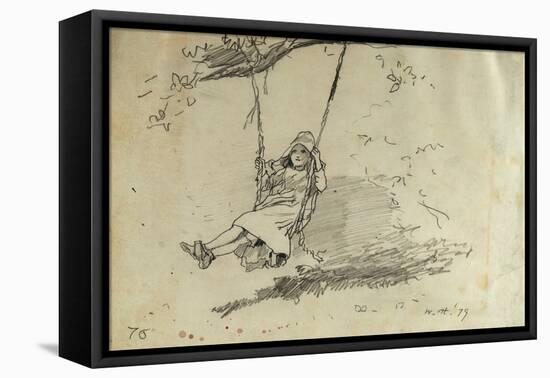 Girl on a Swing, 1879-Winslow Homer-Framed Premier Image Canvas