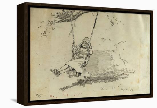 Girl on a Swing, 1879-Winslow Homer-Framed Premier Image Canvas