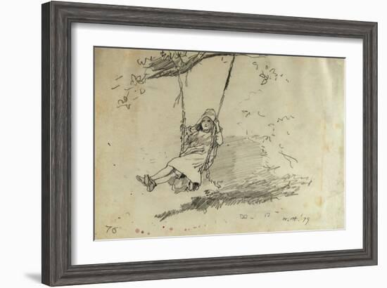 Girl on a Swing, 1879-Winslow Homer-Framed Giclee Print