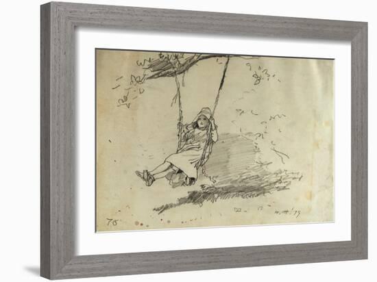 Girl on a Swing, 1879-Winslow Homer-Framed Giclee Print