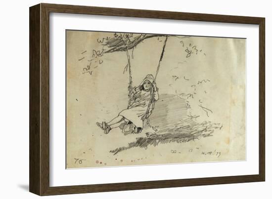 Girl on a Swing, 1879-Winslow Homer-Framed Giclee Print