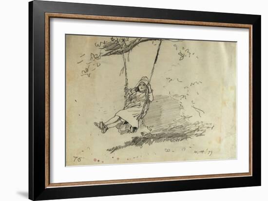 Girl on a Swing, 1879-Winslow Homer-Framed Giclee Print