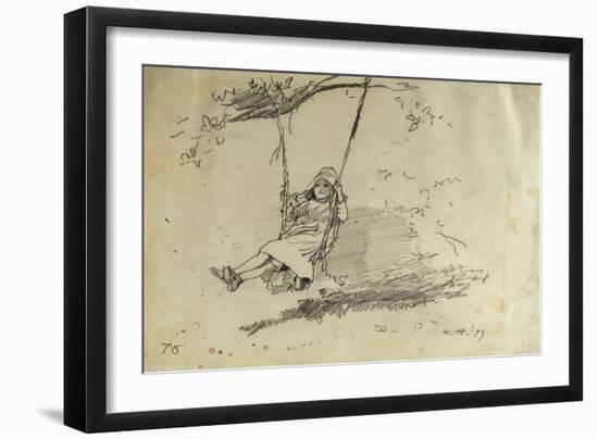 Girl on a Swing, 1879-Alfred Thompson Bricher-Framed Giclee Print