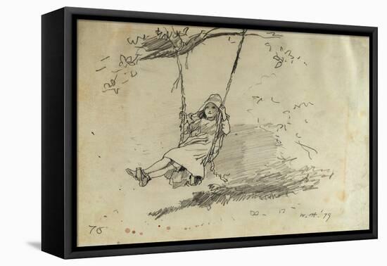 Girl on a Swing, 1879-Alfred Thompson Bricher-Framed Premier Image Canvas