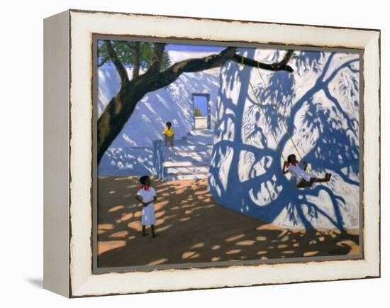 Girl on a Swing, India, 2000-Andrew Macara-Framed Premier Image Canvas