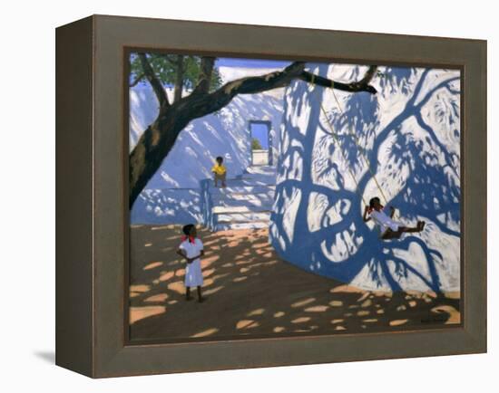 Girl on a Swing, India, 2000-Andrew Macara-Framed Premier Image Canvas