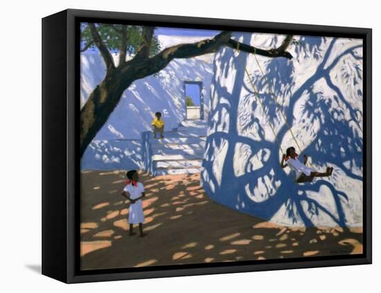 Girl on a Swing, India, 2000-Andrew Macara-Framed Premier Image Canvas