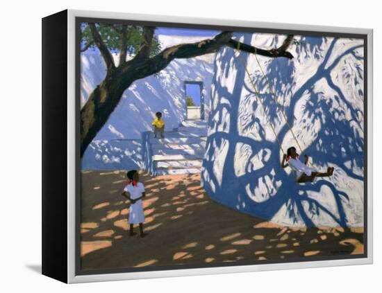 Girl on a Swing, India, 2000-Andrew Macara-Framed Premier Image Canvas