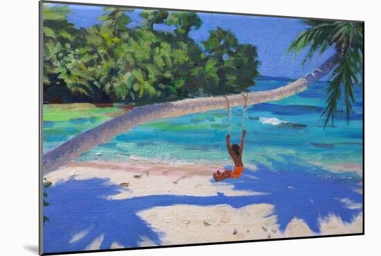 Girl on a Swing, Seychelles, 2015-Andrew Macara-Mounted Giclee Print