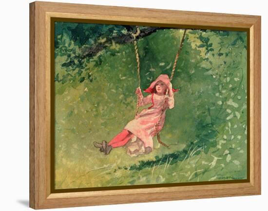 Girl on a Swing-Winslow Homer-Framed Premier Image Canvas