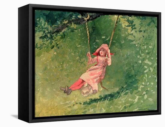 Girl on a Swing-Winslow Homer-Framed Premier Image Canvas