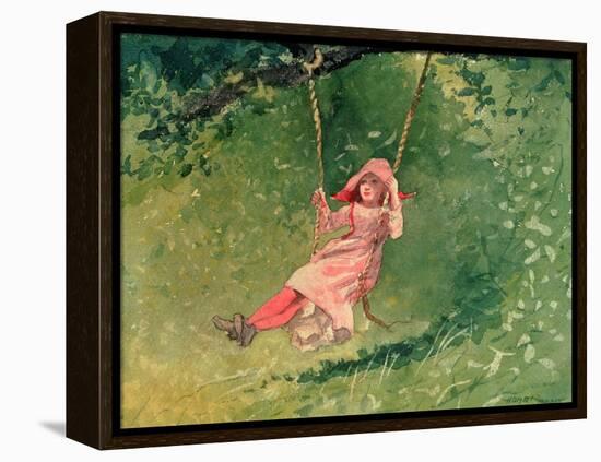 Girl on a Swing-Winslow Homer-Framed Premier Image Canvas