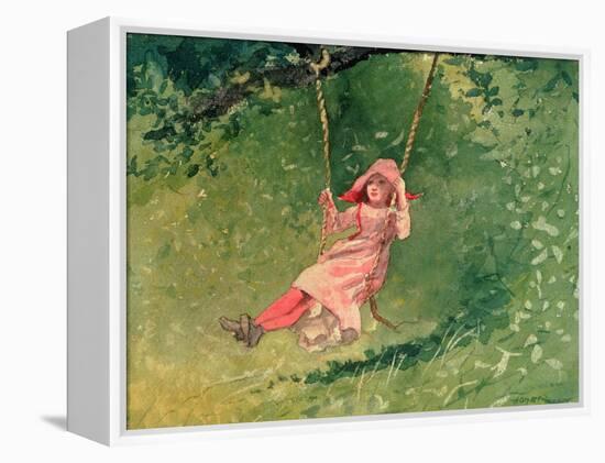 Girl on a Swing-Winslow Homer-Framed Premier Image Canvas