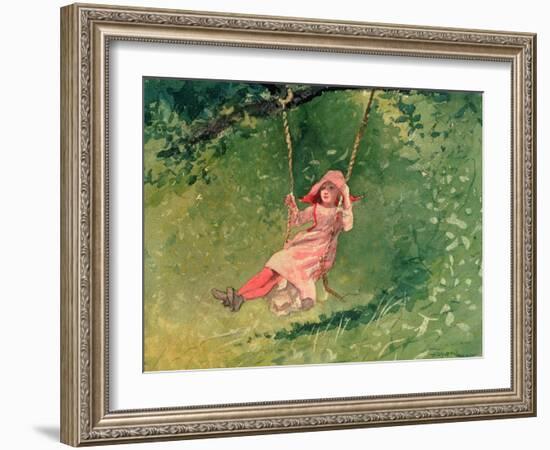 Girl on a Swing-Winslow Homer-Framed Giclee Print