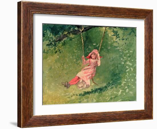 Girl on a Swing-Winslow Homer-Framed Giclee Print