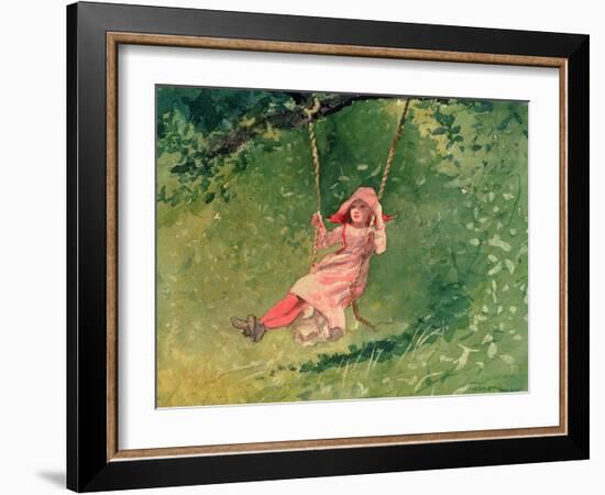 Girl on a Swing-Winslow Homer-Framed Giclee Print