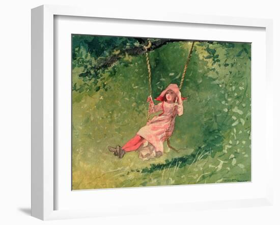 Girl on a Swing-Winslow Homer-Framed Giclee Print