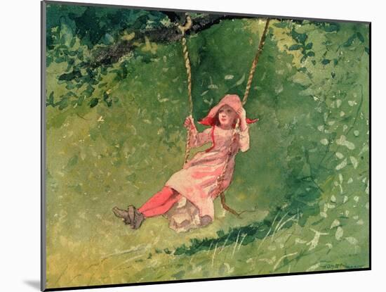 Girl on a Swing-Winslow Homer-Mounted Giclee Print