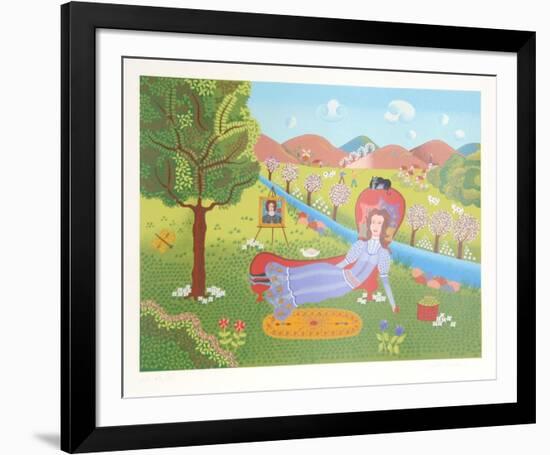 Girl on Divan-Gisela Fabian-Framed Limited Edition