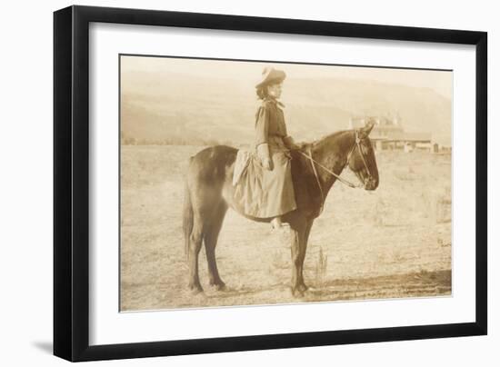 Girl on Horseback-null-Framed Art Print