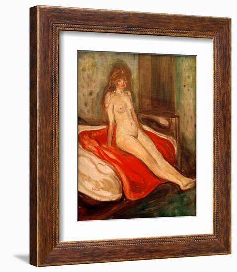 Girl on Red Cloth-Edvard Munch-Framed Giclee Print