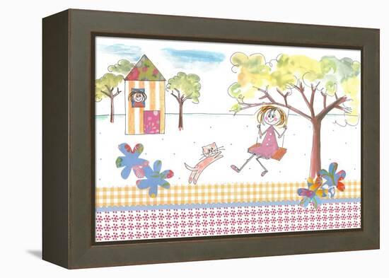 Girl on Swing-Effie Zafiropoulou-Framed Premier Image Canvas