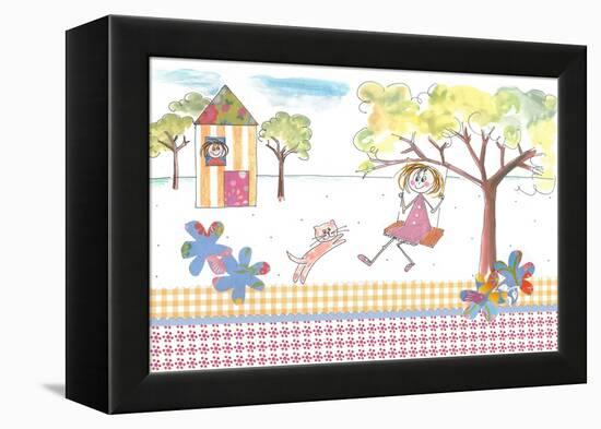 Girl on Swing-Effie Zafiropoulou-Framed Premier Image Canvas