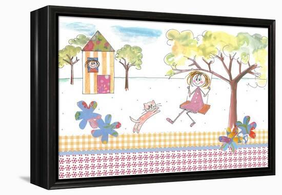 Girl on Swing-Effie Zafiropoulou-Framed Premier Image Canvas