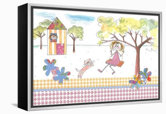 Girl on Swing-Effie Zafiropoulou-Framed Premier Image Canvas