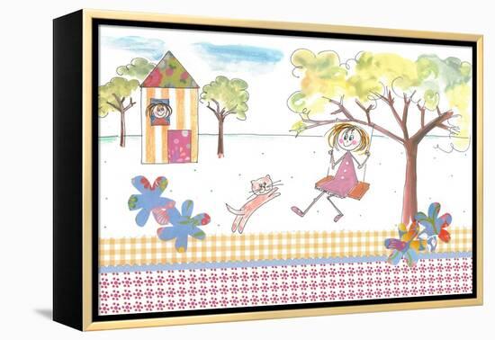 Girl on Swing-Effie Zafiropoulou-Framed Premier Image Canvas