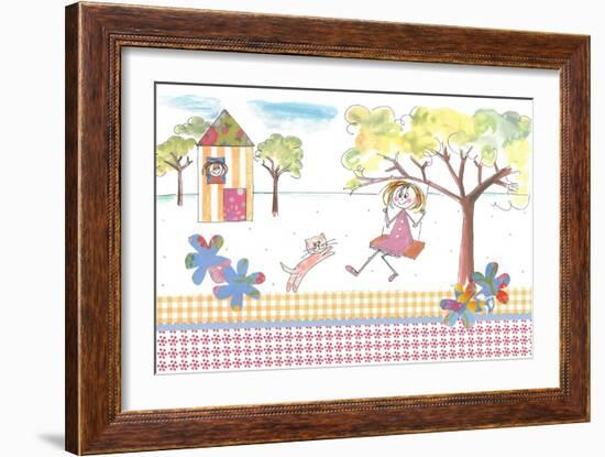 Girl on Swing-Effie Zafiropoulou-Framed Giclee Print