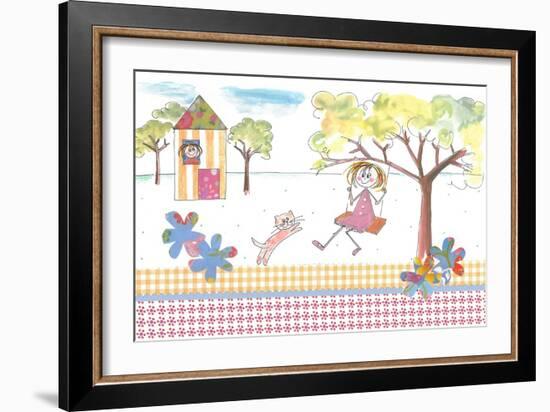 Girl on Swing-Effie Zafiropoulou-Framed Giclee Print