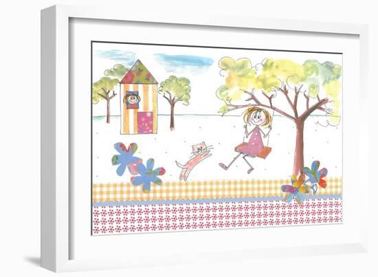 Girl on Swing-Effie Zafiropoulou-Framed Giclee Print