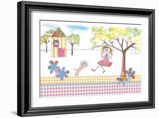 Girl on Swing-Effie Zafiropoulou-Framed Giclee Print