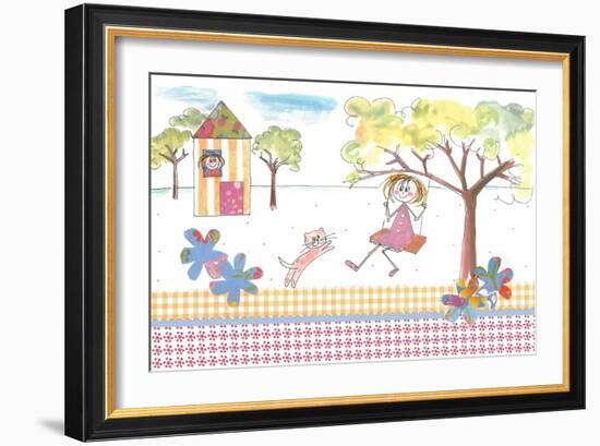 Girl on Swing-Effie Zafiropoulou-Framed Giclee Print