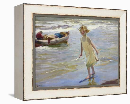 Girl on the Beach-Joaqu?n Sorolla y Bastida-Framed Premier Image Canvas