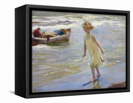 Girl on the Beach-Joaqu?n Sorolla y Bastida-Framed Premier Image Canvas