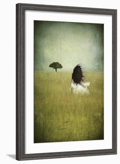 Girl On The Field-Majali-Framed Art Print