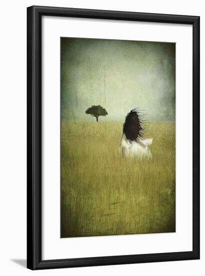 Girl On The Field-Majali-Framed Art Print