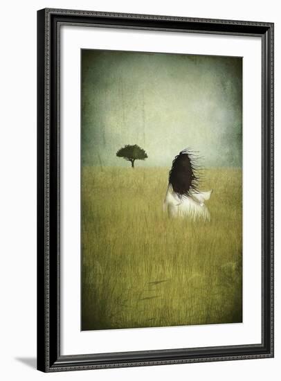 Girl On The Field-Majali-Framed Art Print