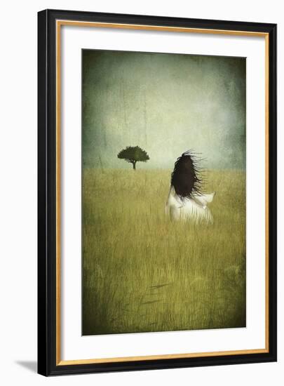 Girl On The Field-Majali-Framed Art Print