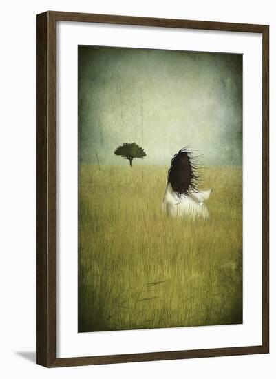 Girl On The Field-Majali-Framed Art Print