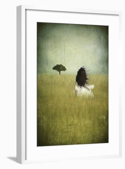 Girl On The Field-Majali-Framed Art Print