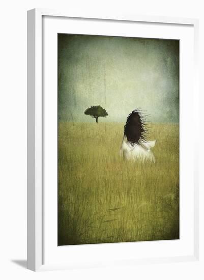 Girl On The Field-Majali-Framed Art Print