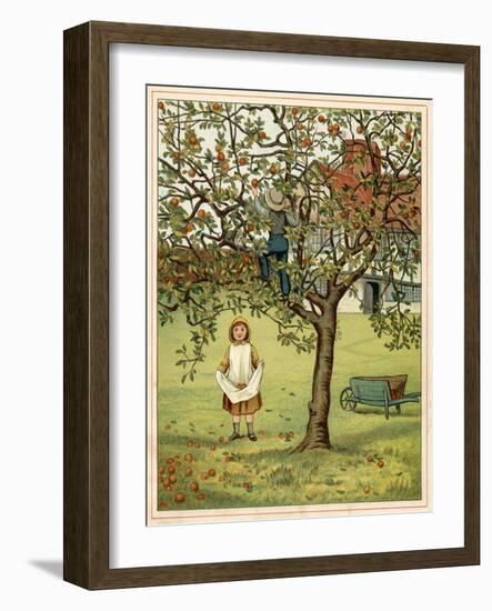 Girl Picks Fruit 1881-Thomas Crane-Framed Art Print