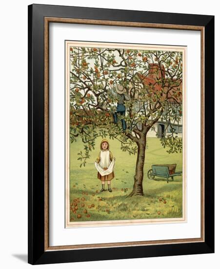 Girl Picks Fruit 1881-Thomas Crane-Framed Art Print