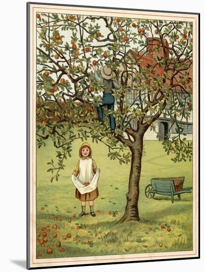 Girl Picks Fruit 1881-Thomas Crane-Mounted Art Print